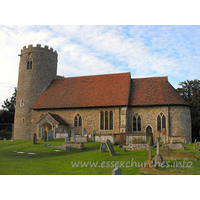 St Gregory & St George, Pentlow Church - Pentlow St Gregory & St George is one of a handful of churches in the county 
that have round tower. This example is probably C12, with C14 windows.
