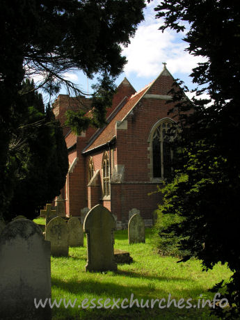 St Andrew, Weeley Church - Here, Weeley church is seen from the east. The vast majority of the church today is that of 1881, by E.C. Robins.