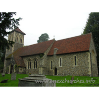 St Margaret, Wicken Bonhunt Church - An uninspiring church. The chancel is C13, as is evidenced by the small window high up on the E wall, and the S window. The rest of the church, however, is to the designs of John Hanson Sperling.