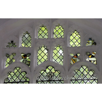 St Mary the Virgin, Henham Church - Fragments of medieval glass in the E window.