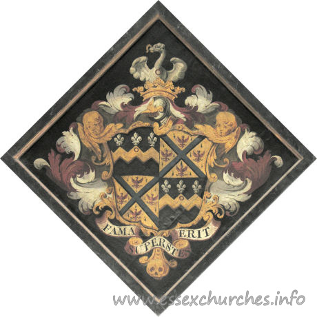 St Mary the Virgin, Henham Church - For Samuel Feake, of Durrington, who died, unmarried, 30 October 1774.
 
Details taken from Hatchments in Britain: 6, Edited by Peter Summers
