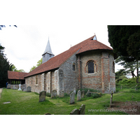 St Michael & All Angels, Copford Church - Copford church is a striking example of a Norman church, and is without doubt the finest example of that period in the county. Here can be seen the apse of the chancel, clearly showing the roman bricks use in it's construction.