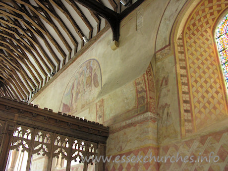 St Michael & All Angels, Copford Church - The springer on the N wall.