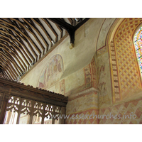 St Michael & All Angels, Copford Church - The springer on the N wall.