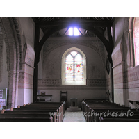 St Michael & All Angels, Copford Church - Looking W - here can be seen the wooden base of the belfry structure.