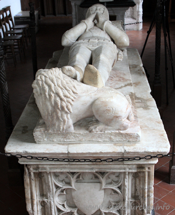 St Mary the Virgin, Layer Marney Church - Monument to Sir William Marney (d.1414): Alabaster effigy.