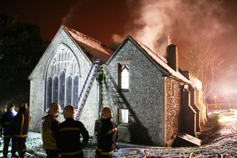 St Mary the Virgin, Sheering Church - Image courtesy of Essex County Fire and Rescue Service - http://www.essex-fire.gov.uk.