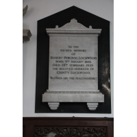 St Mary & All Saints, Lambourne Church - To the sacred memory of Robert Percival Lockwood, born 9th August 1851, died 28th February 1929, the beloved husband of Chinty Lockwood. "Blessed are the peacemakers".